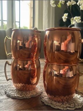 Ecco Copper-Color Moscow Mule Mugs Set of 4